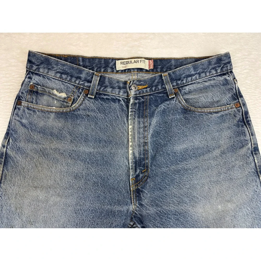 Levi's 505 Men's 36x30 Vintage **Tag Verified w/pics** jeans Distress Blue Denim